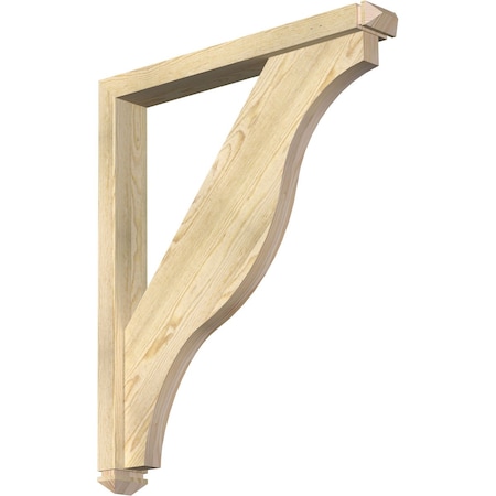 Funston Arts And Crafts Rough Sawn Bracket W/ Offset Brace, Douglas Fir, 4W X 30D X 36H